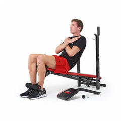 York Fitness Warrior 2 in 1 Folding Barbell & Ab Bench with Curl, York Fitness