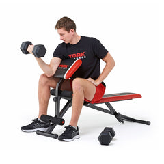 York Warrior 2 in 1 Dumbbell & Ab Bench with Curl, York Fitness