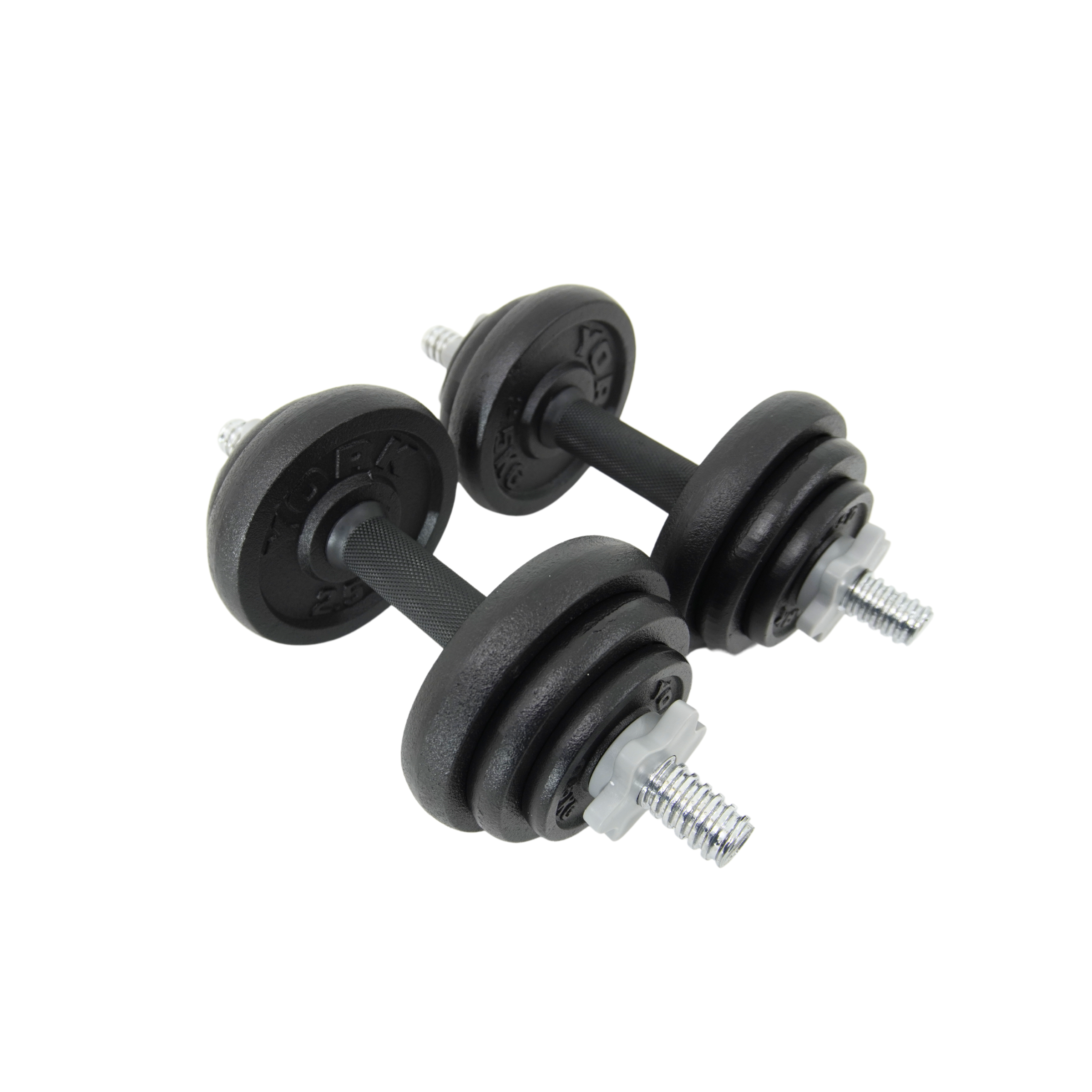 YORK 20 KG Black Cast Iron Dumbbell Set