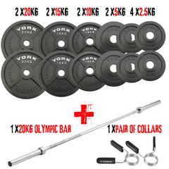 York Barbell 130 KG Olympic Barbell Set