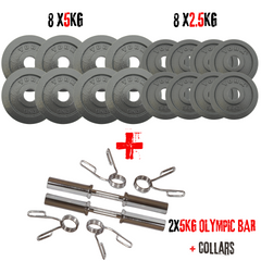 York Barbell Olympic 70kg Dumbbell Set Bundle