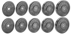 150KG York Barbell Olympic Solid Rubber Black Bumper Plates Bundle