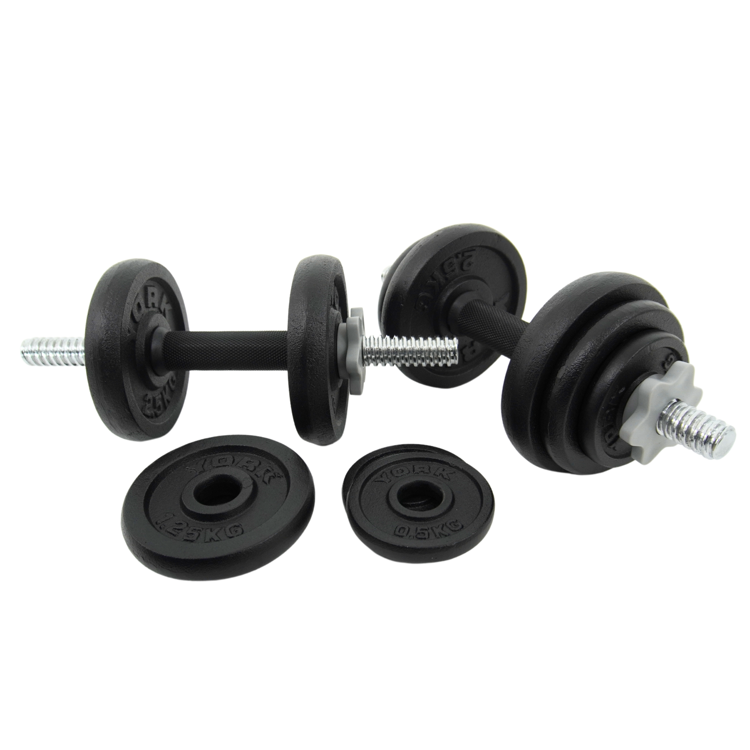 YORK 20 KG Black Cast Iron Dumbbell Set