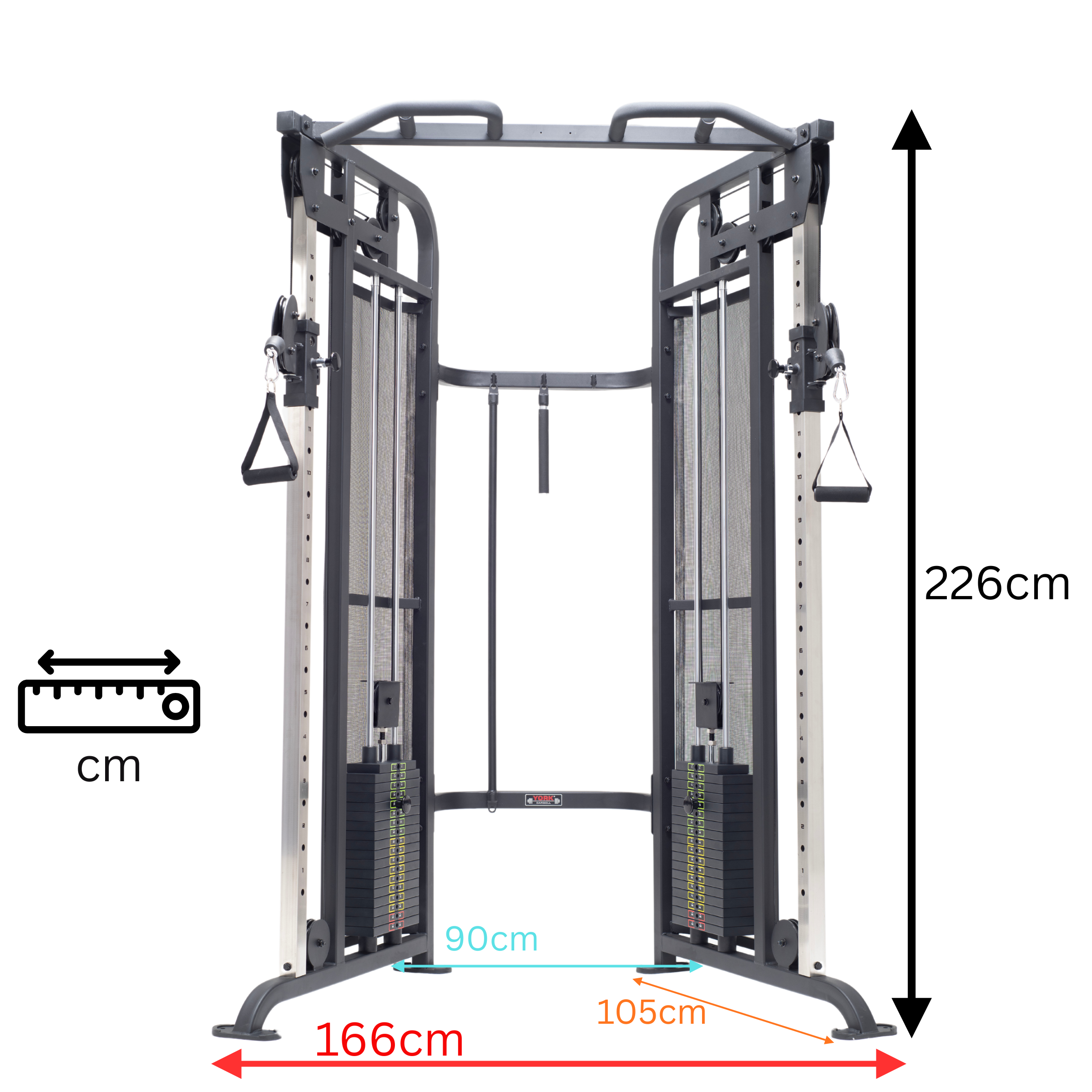 YORK BARBELL C32FT FUNCTIONAL TRAINER 2 X 90KG
