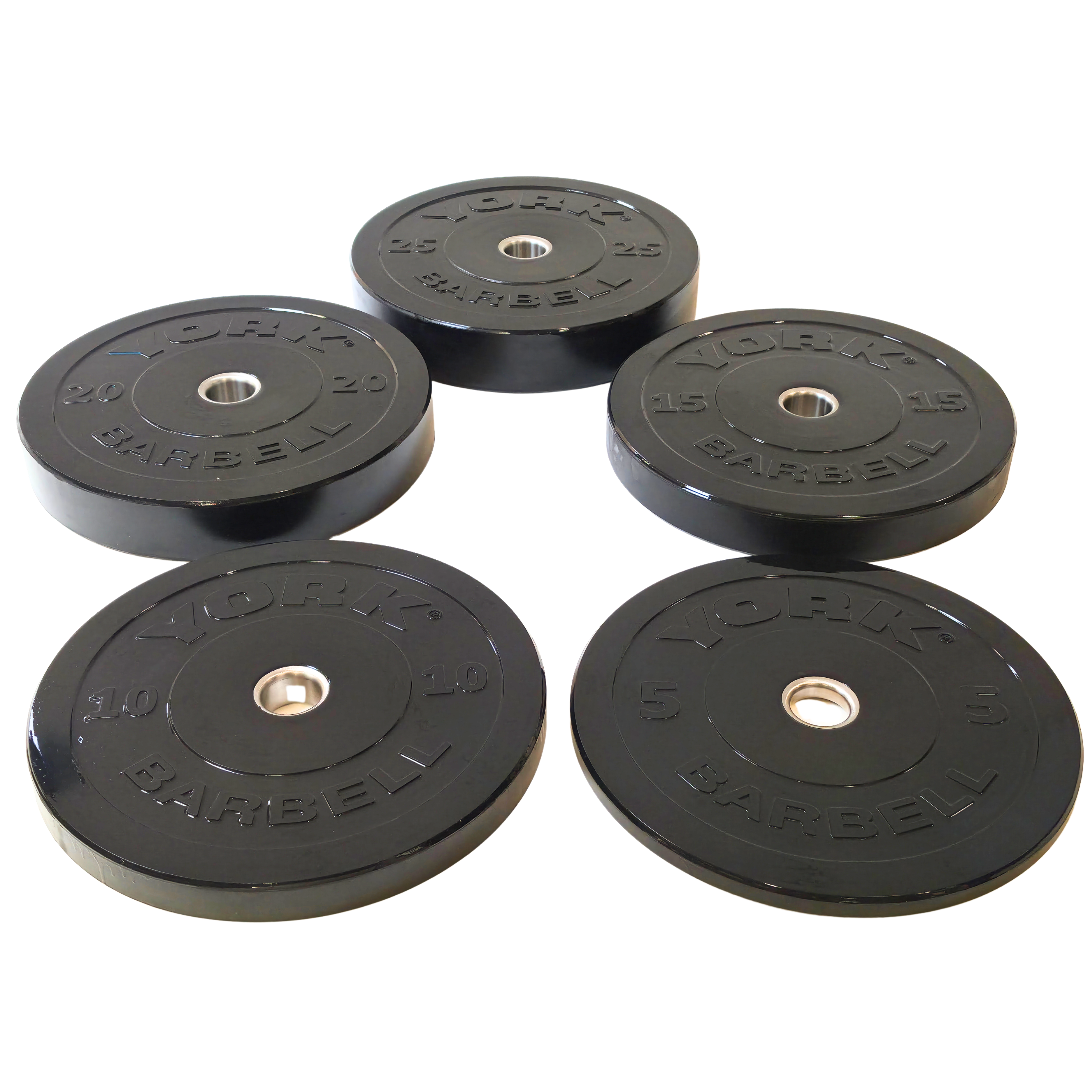 York Barbell Olympic Solid Rubber Bumper Plates - Singles