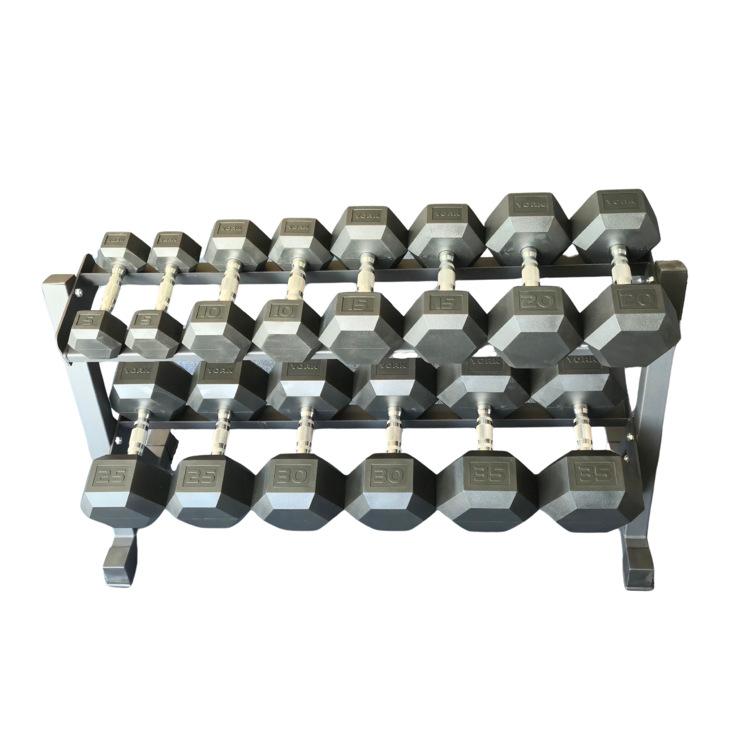 Angled Rack Dumbbells York Barbell 280KG Premium Hex Dumbbell & Angled Rack Bundle Set – York ...