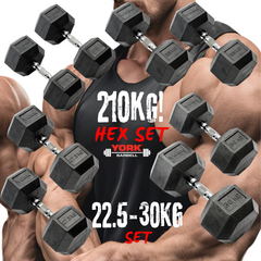 York Barbell Hex Dumbbells Beast Bundle 210Kg set