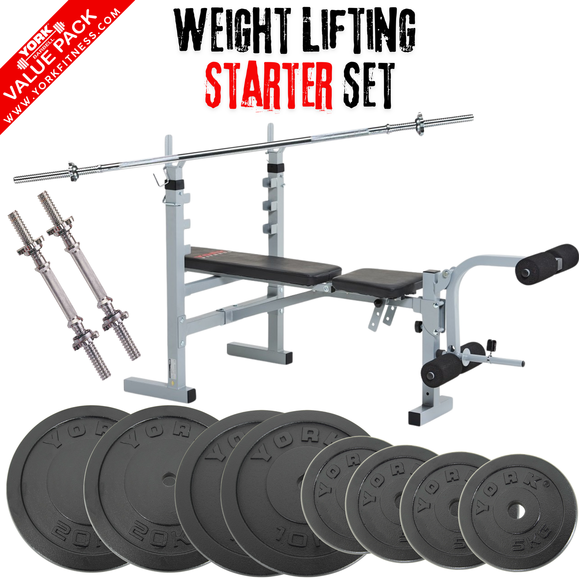 Weight Bench Set Weights Benches Dumbbell Bench Barbell Bench Utility Bench – York  Fitness