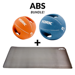 York Barbell ABS core bundle Set - Dual grip medicine balls + Mat
