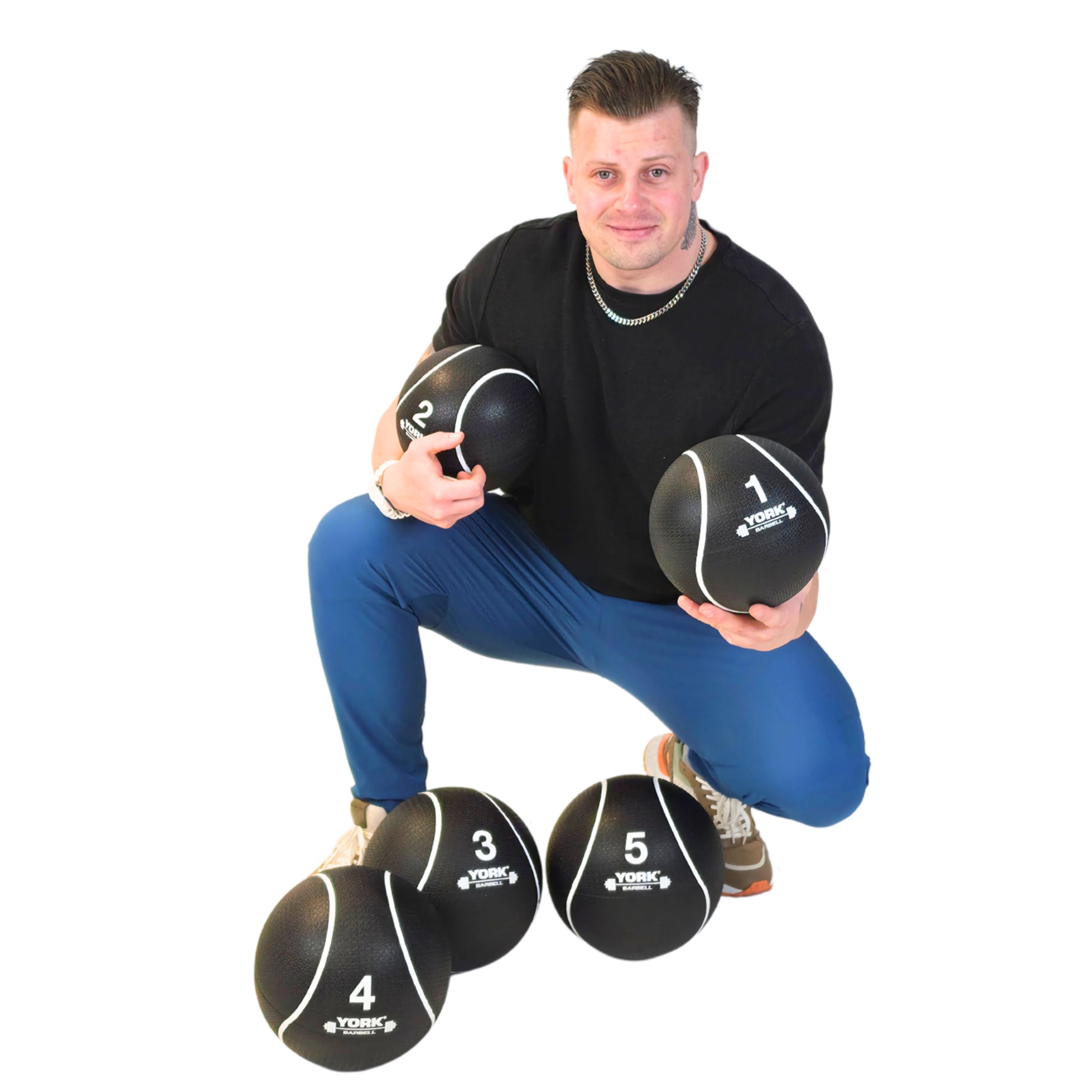 York Barbell Medicine Balls 1-5kg & Rack Bundle