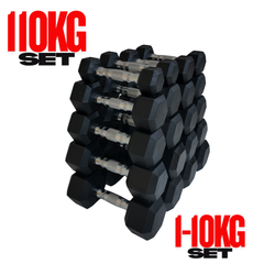 York Barbell 1kg-10kg Pro Hex Dumbbells Set - (20 Dumbbells)