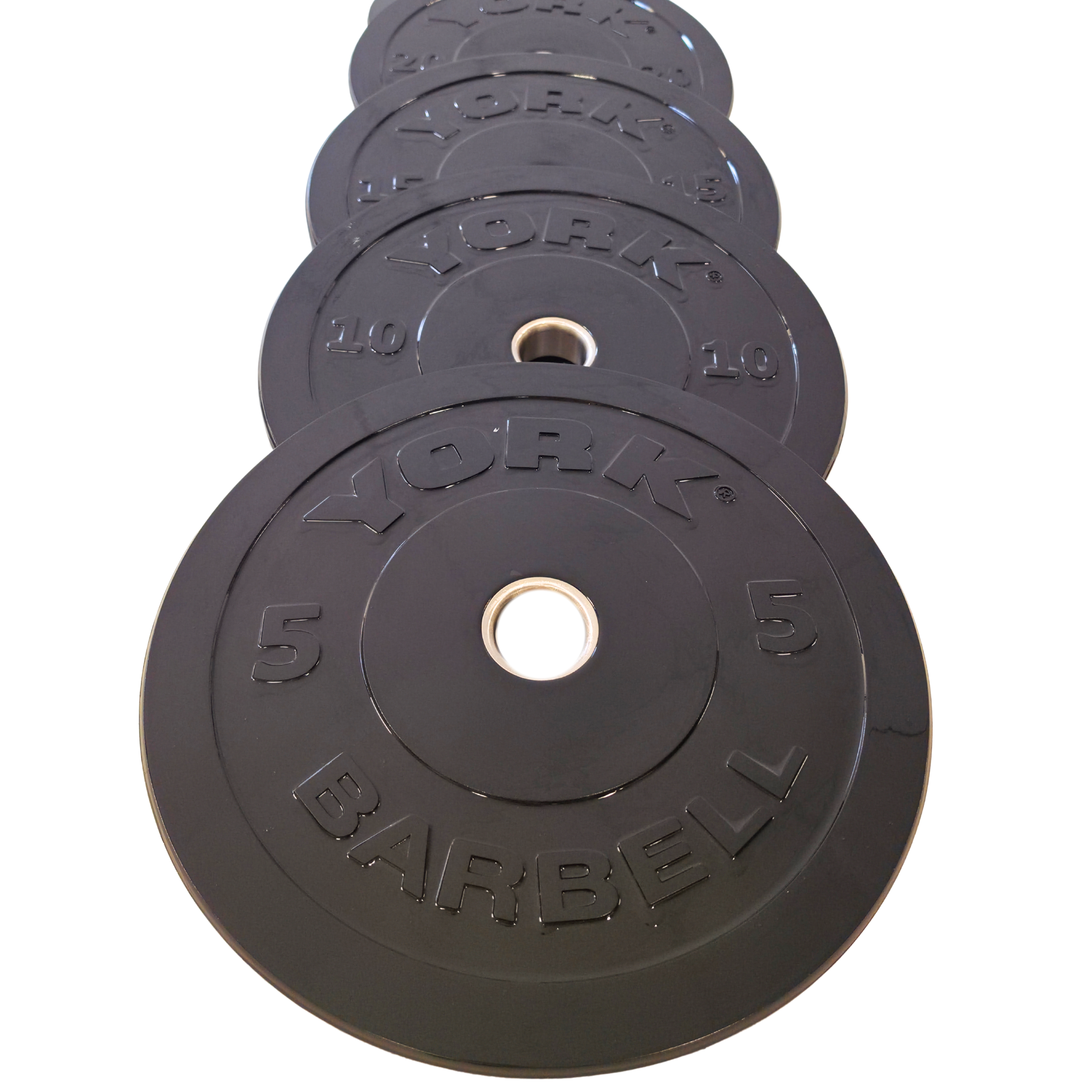 York Barbell Olympic Solid Rubber Bumper Plates - Singles