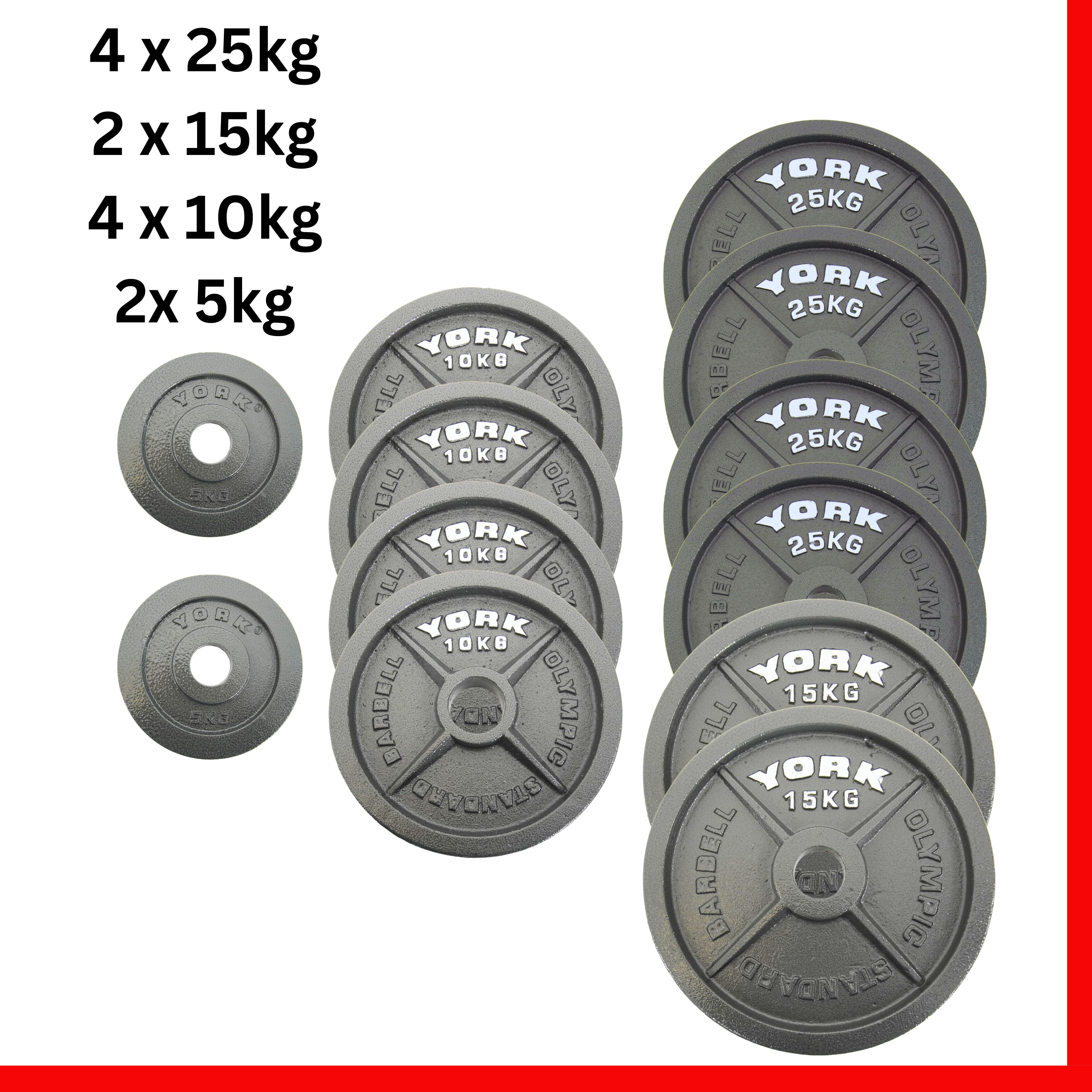 York Barbell "Xtreme" Grip Barbell 180kg Olympic cast Bundle