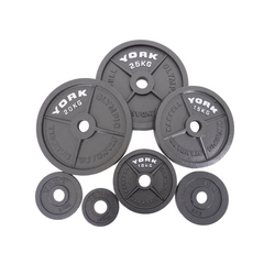 York Barbell Olympic 2" Hammertone Cast Iron Weight Plates