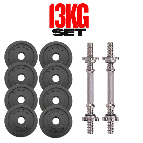 Lot De 2 Plaques De Poids Vintage York Barbell - 5 Lb Chacune (10 Lb Total) - Fonte Noire, Standard