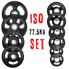 York Barbell ISO-Grip Rubber 77.5kg Olympic Weight Plates set