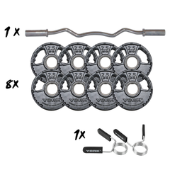 York Barbell G2 Rubber Olympic 28kg EZ-Curl Barbell Set