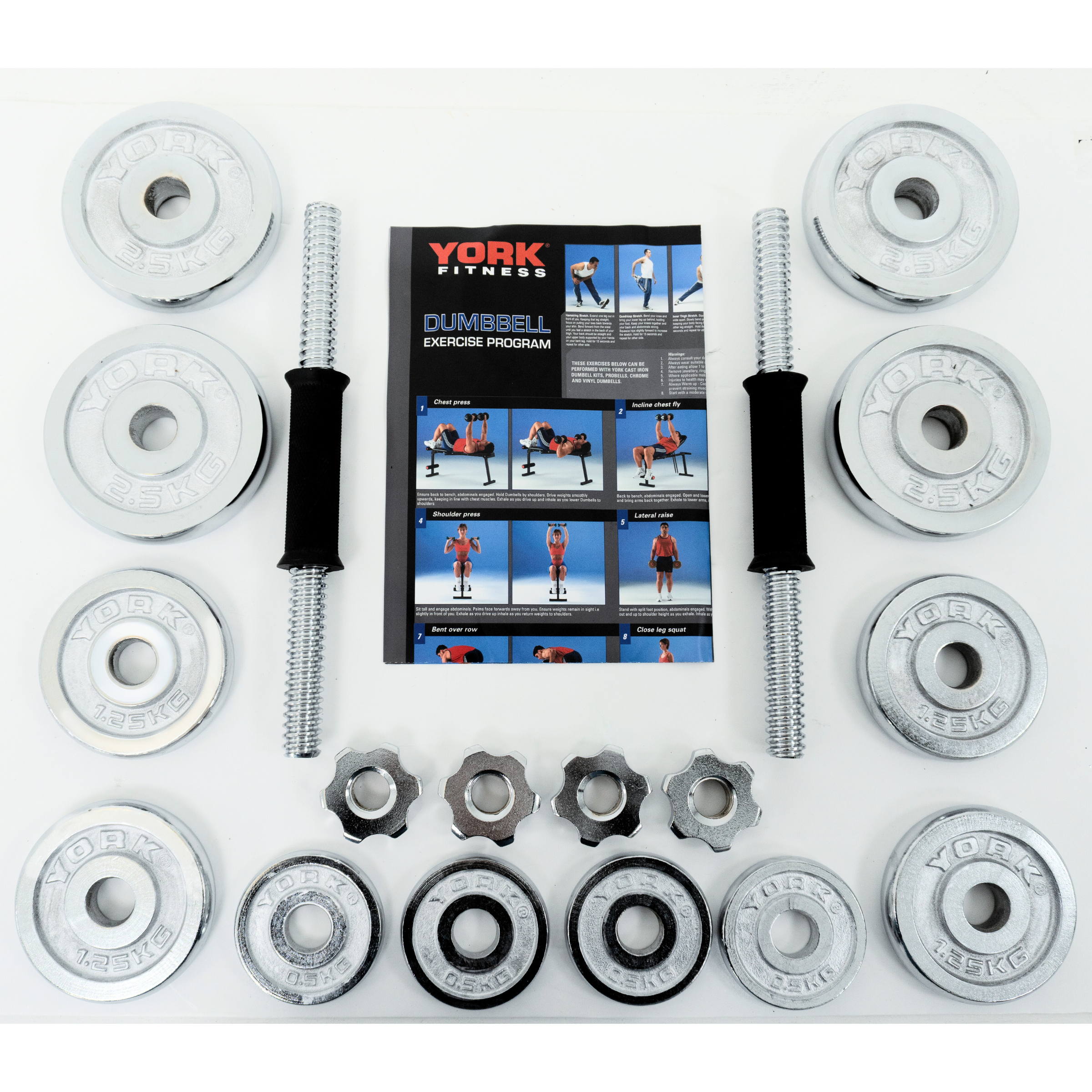 York Fitness 20 KG Chrome Dumbbell Weight Set