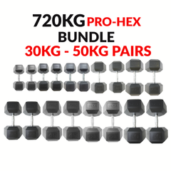 York Barbell 720KG PRO Hex Dumbbell & Rack Bundle Set