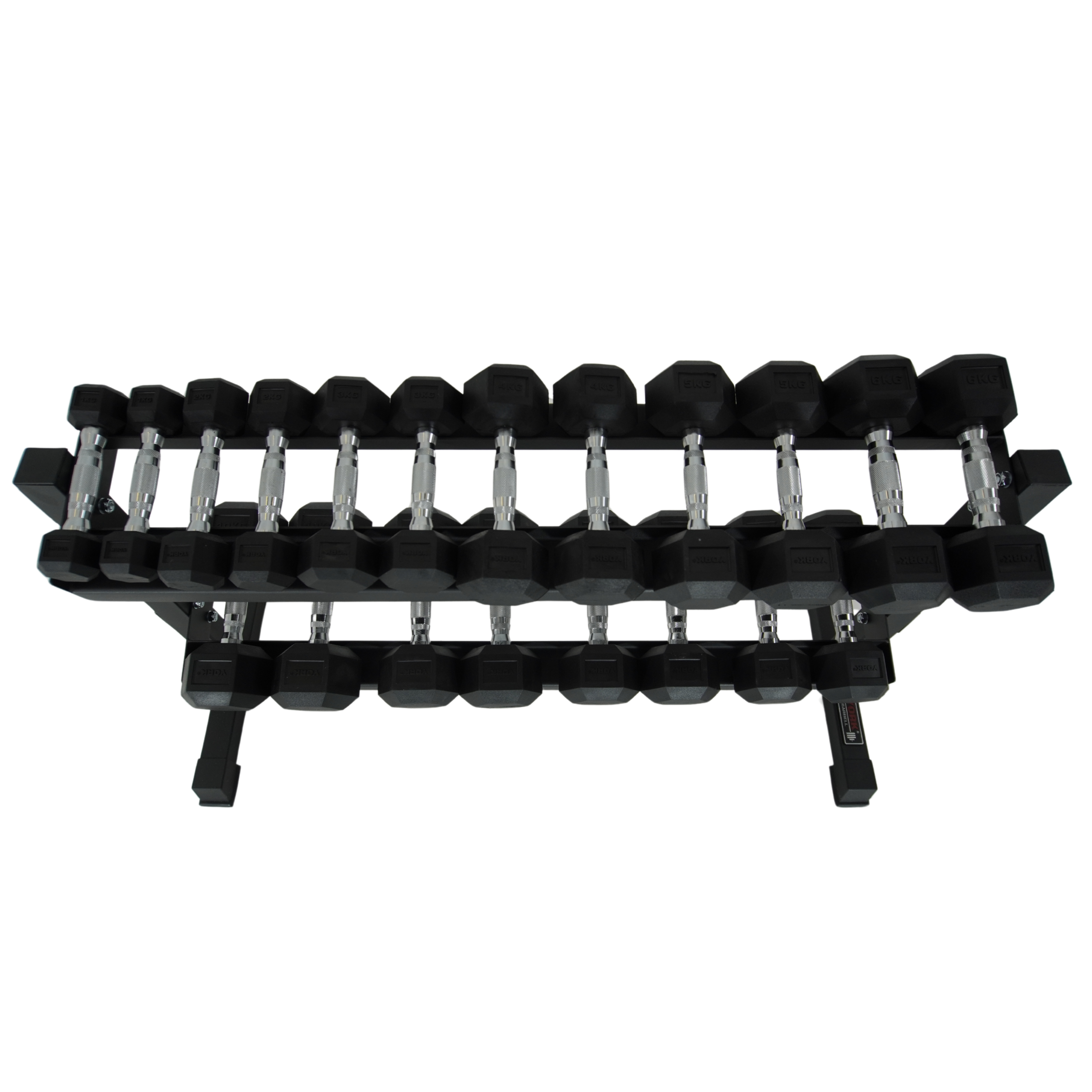 York Barbell 110kg Pro Hex Dumbbell Rack Set Bundle