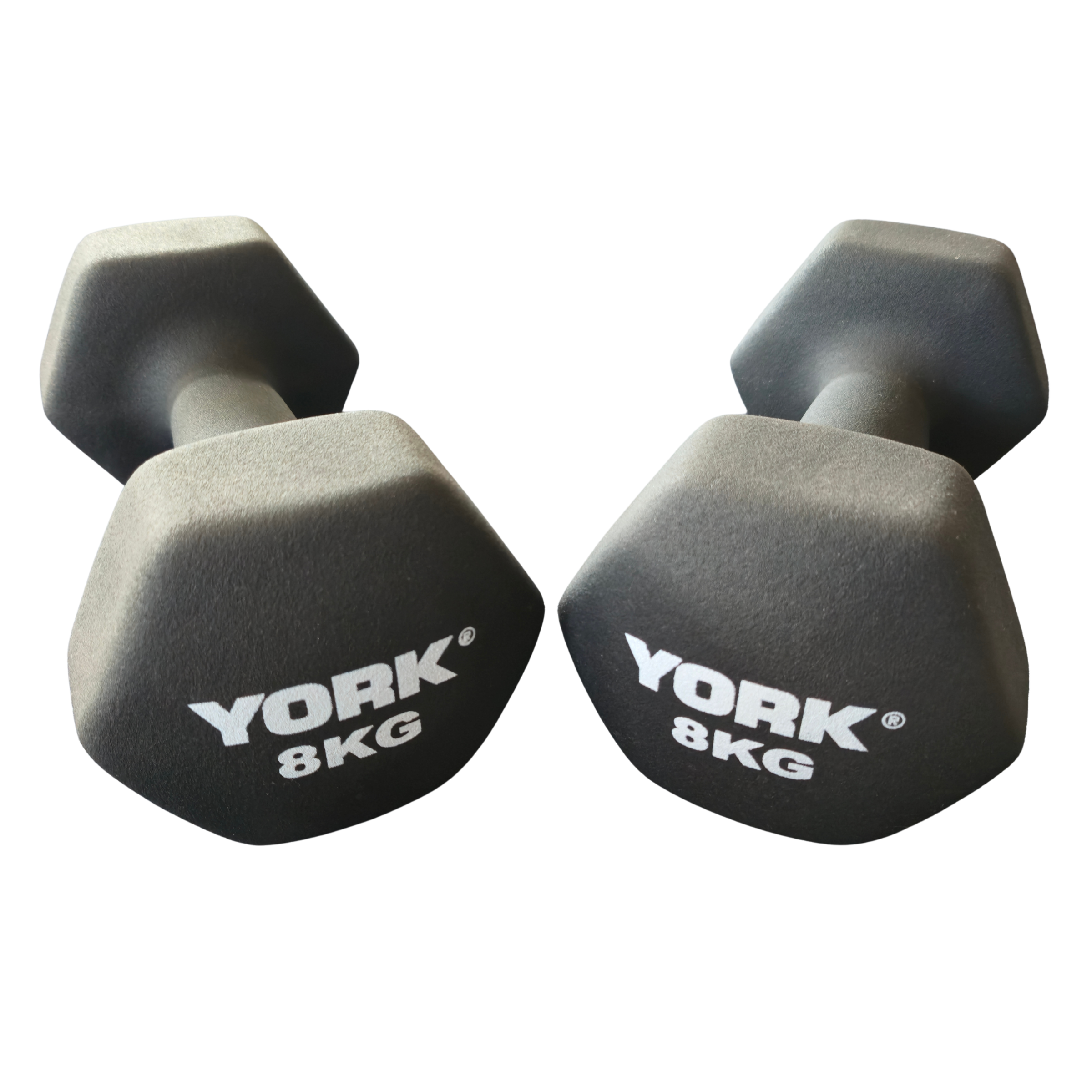 York Barbell 2 x 8kg Neo Hex Dumbbells Bundle