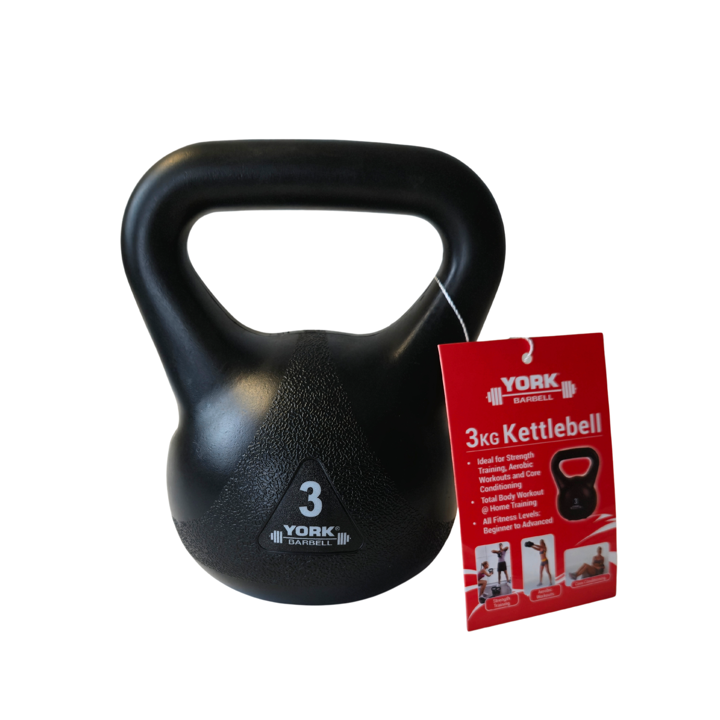 York Barbell Vinyl Kettlebell Black-Singles