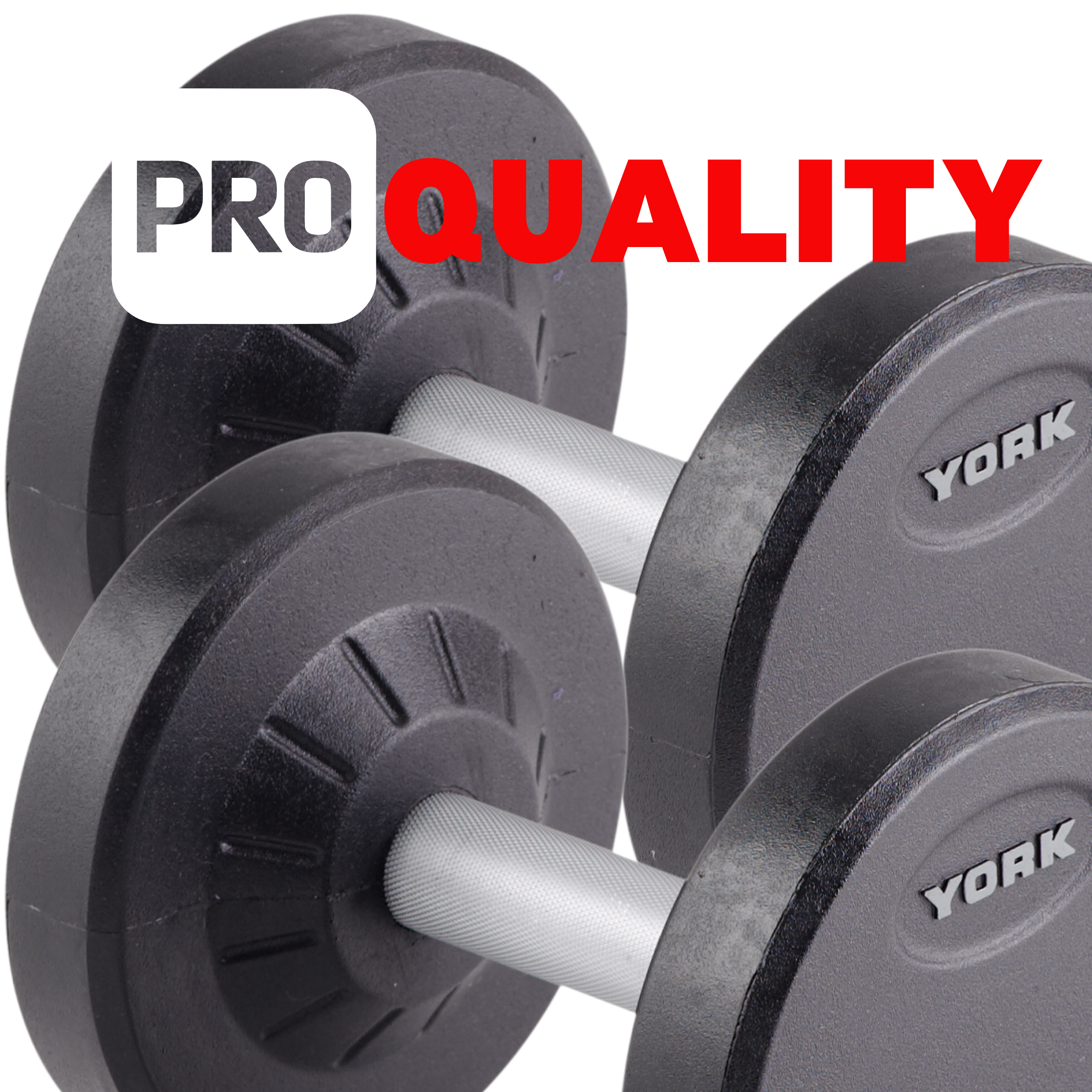 York Barbell PRO style round dumbbell + Rack Bundle 27.5kg – 50kg -Pairs