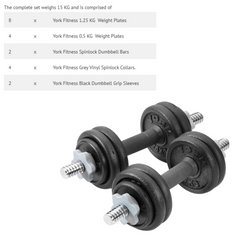 York Barbell DB4 starter bundle set