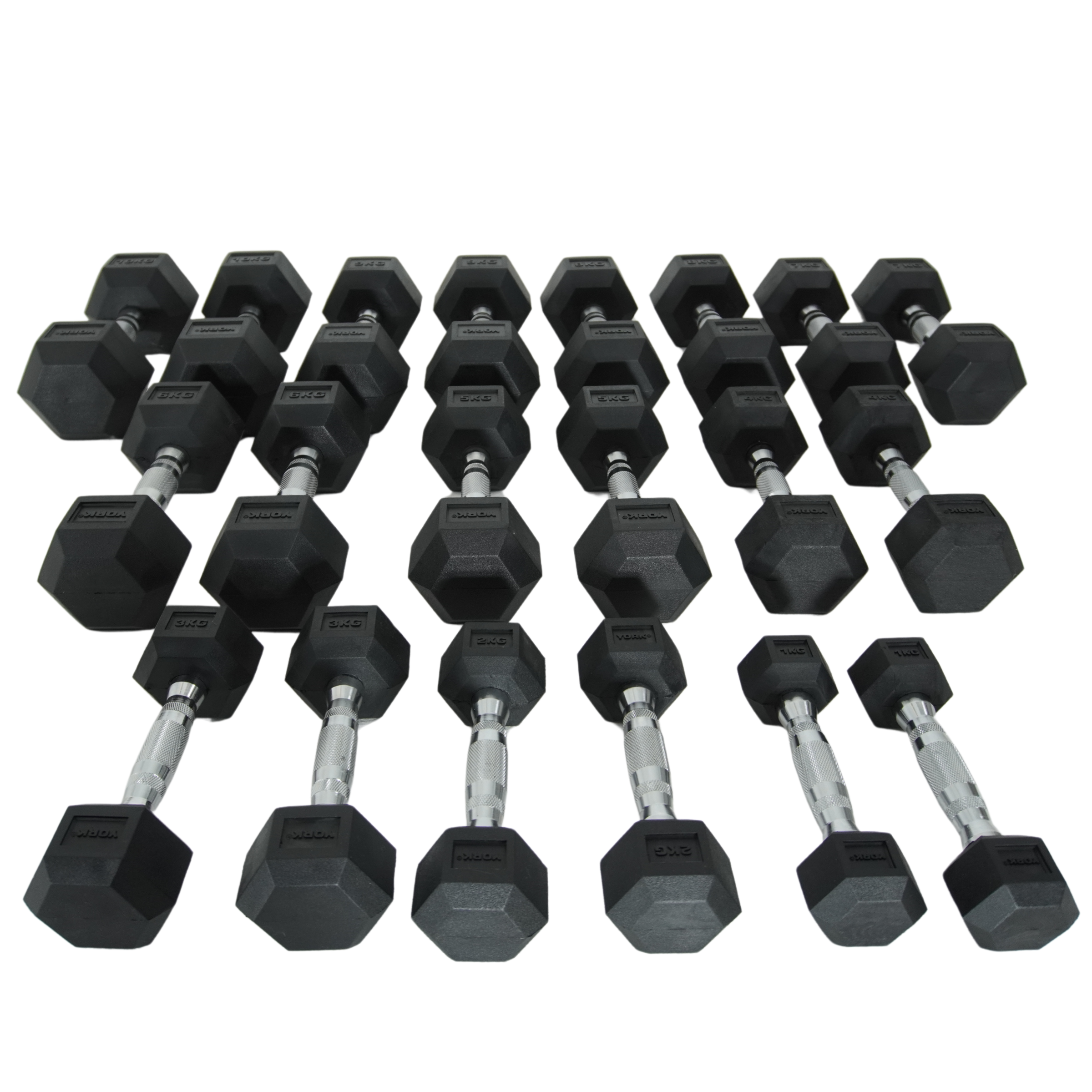 York Barbell 110kg Pro Hex Dumbbell Rack Set Bundle