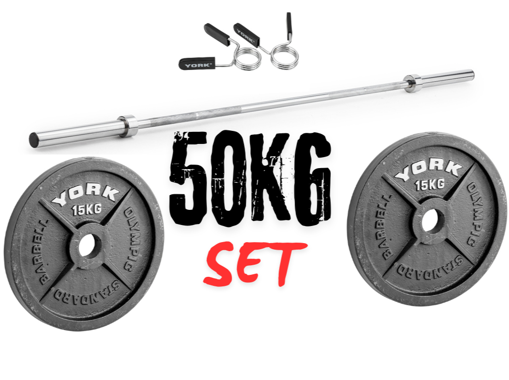 York Barbell 50 KG Olympic starter Barbell Set – York Fitness
