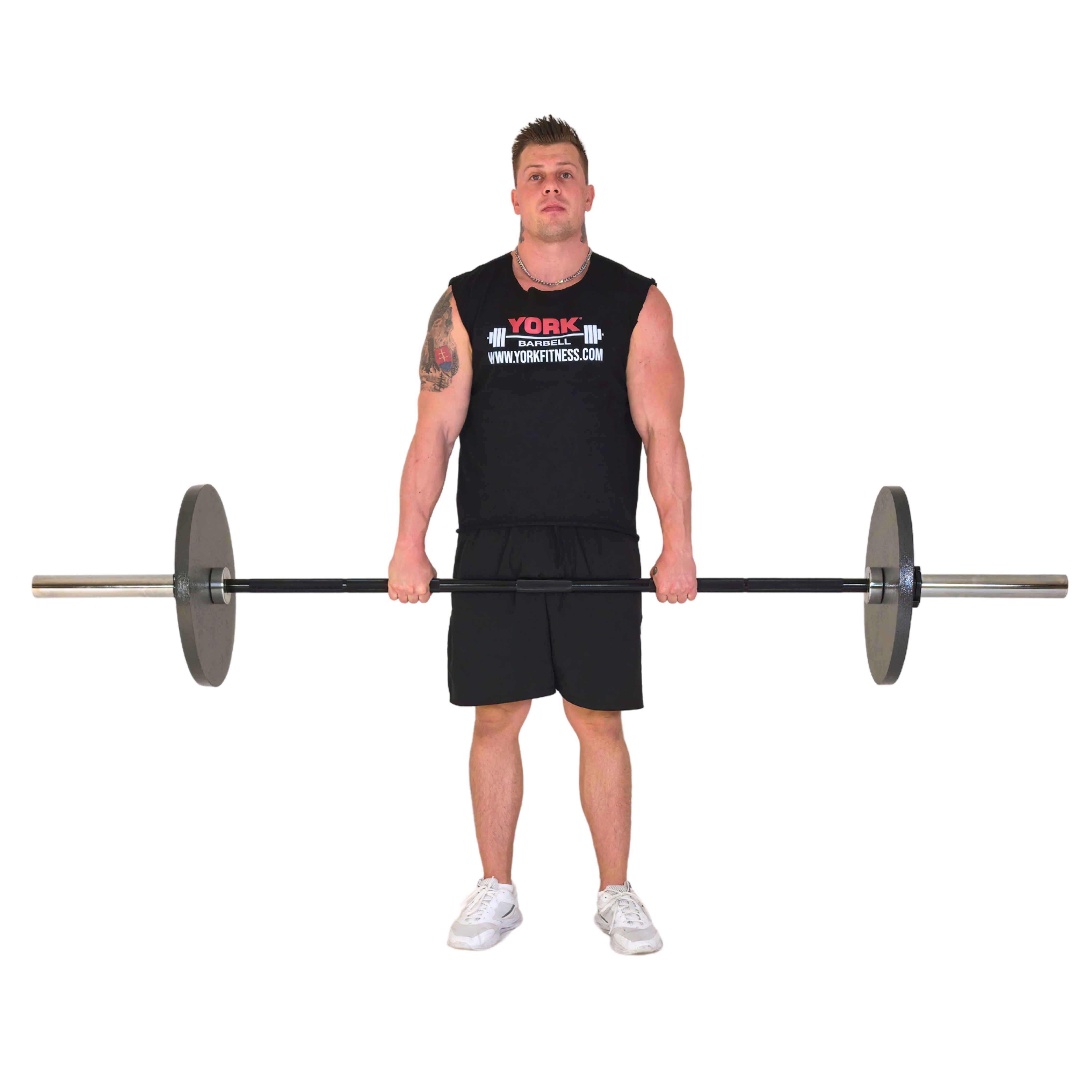 York Barbell 7ft Black Oxide Olympic Barbell (30mm)  - 350kg max (20kg Bar)