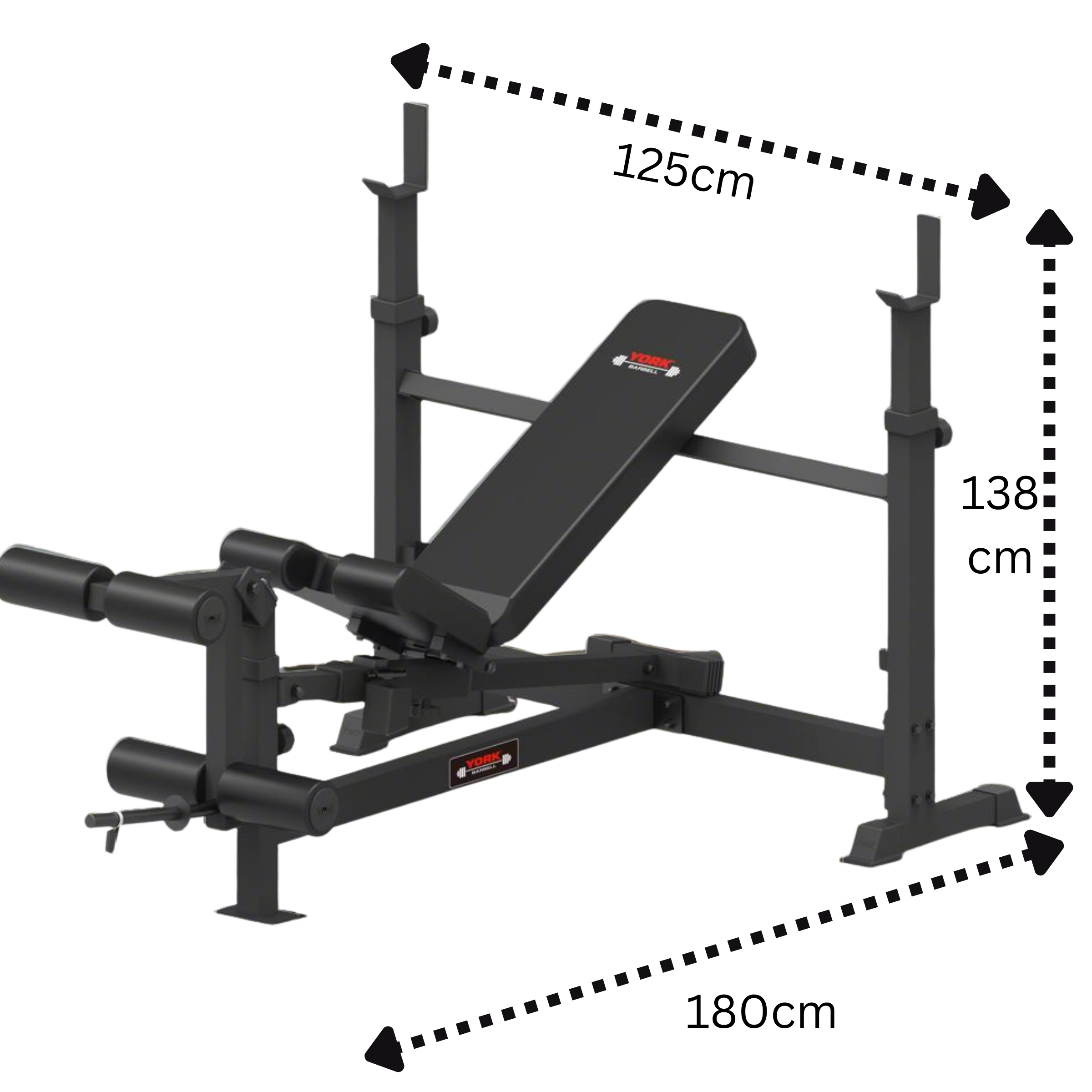 York Barbell C19BB Olympic Barbell Bench with Leg Developer