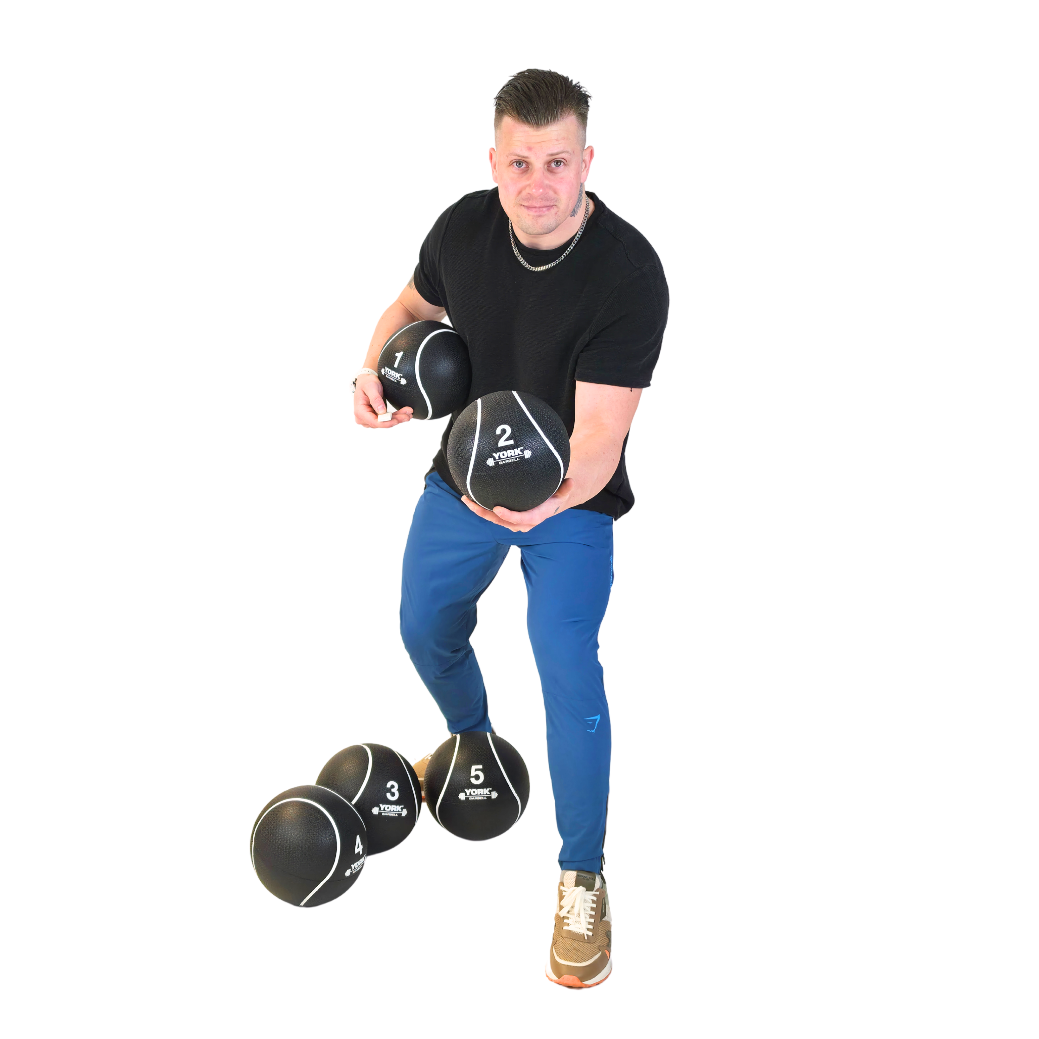 York Barbell Medicine Balls 1-5kg & Rack Bundle