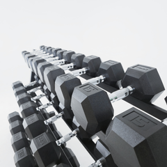 York Barbell 335KG PRO Hex Dumbbell & Rack and bench Bundle Set - York Fitness