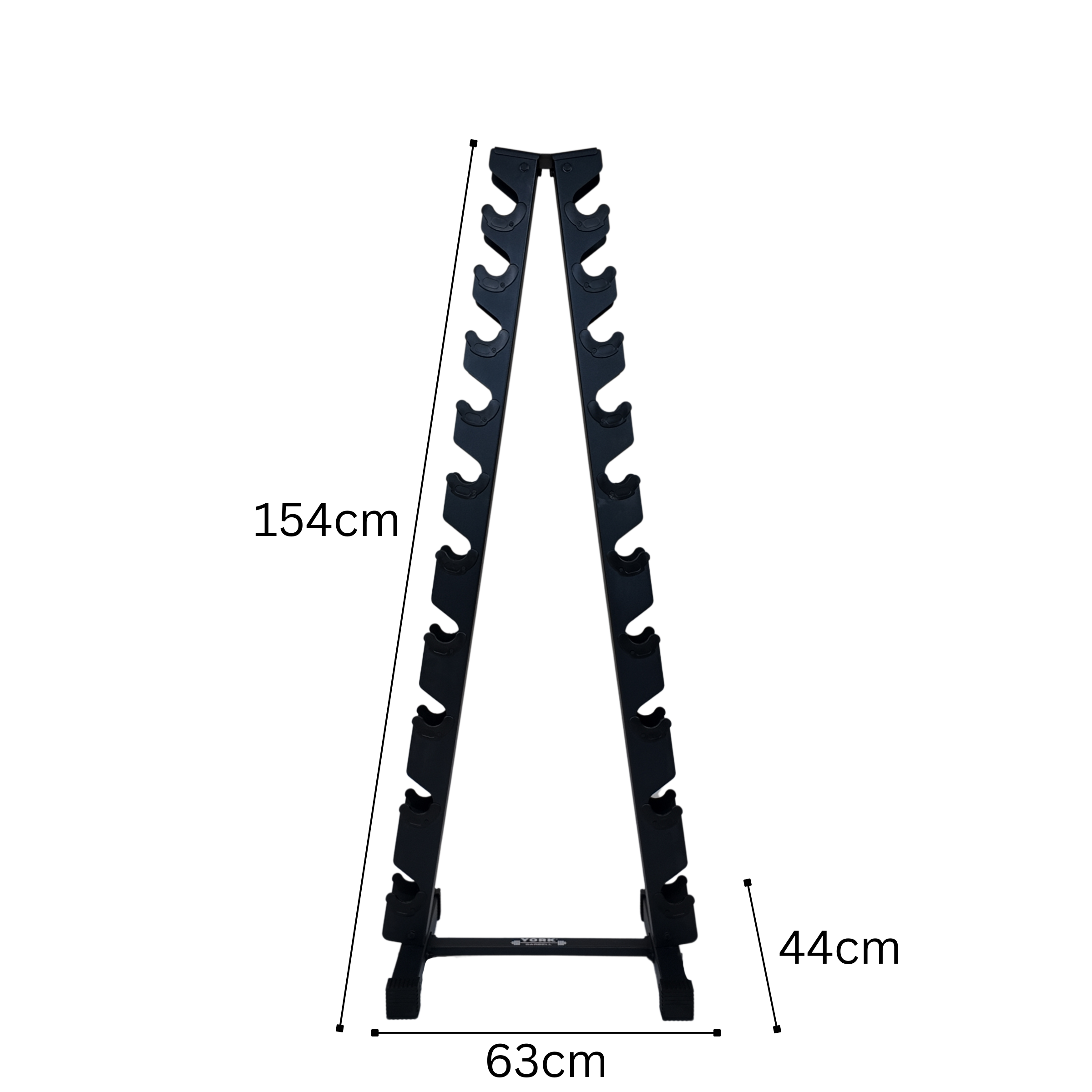 York Barbell 1kg-10kg Pro Hex Dumbbells & A Rack Set - (20 Dumbbells)