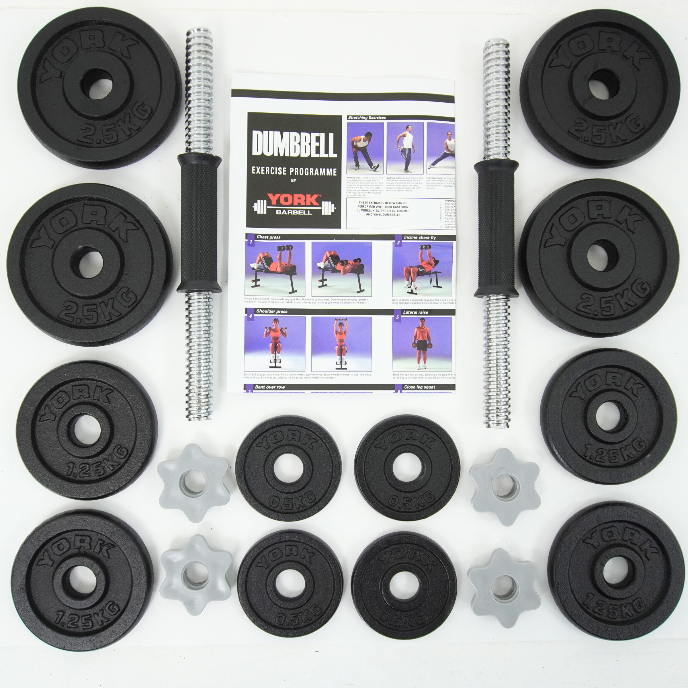 York Fitness Home Starter bench Set with 50KG Weights & Floor Mats