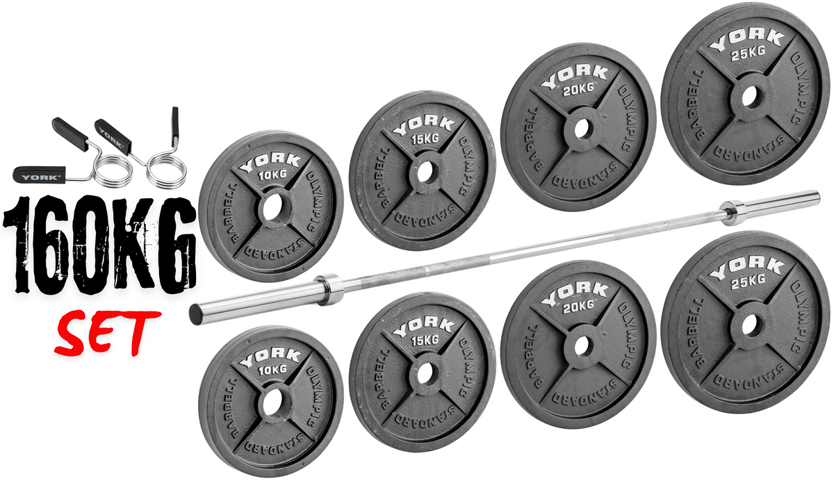 York Barbell 160 KG Olympic Barbell Set