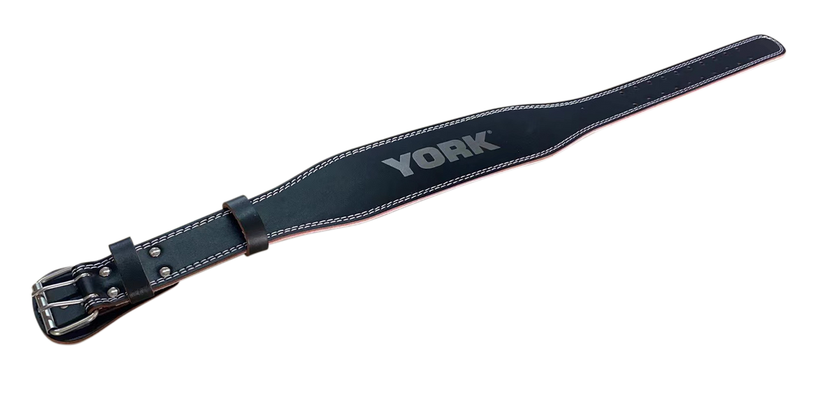 YORK Black Split Leather Belt / Double Stitched