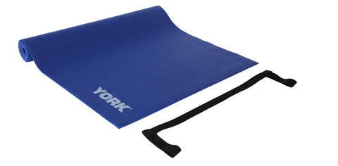 York PVC Yoga Mats with Carrying Strap (Blue) and (Black)