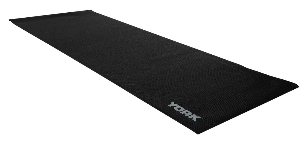 York PVC Yoga Mats with Carrying Strap (Blue) and (Black) - BLACK