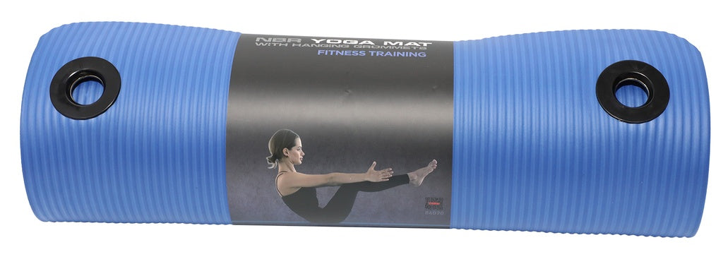 York NBR Yoga Mat with Hanging Grommets (Blue, Black, Pink)