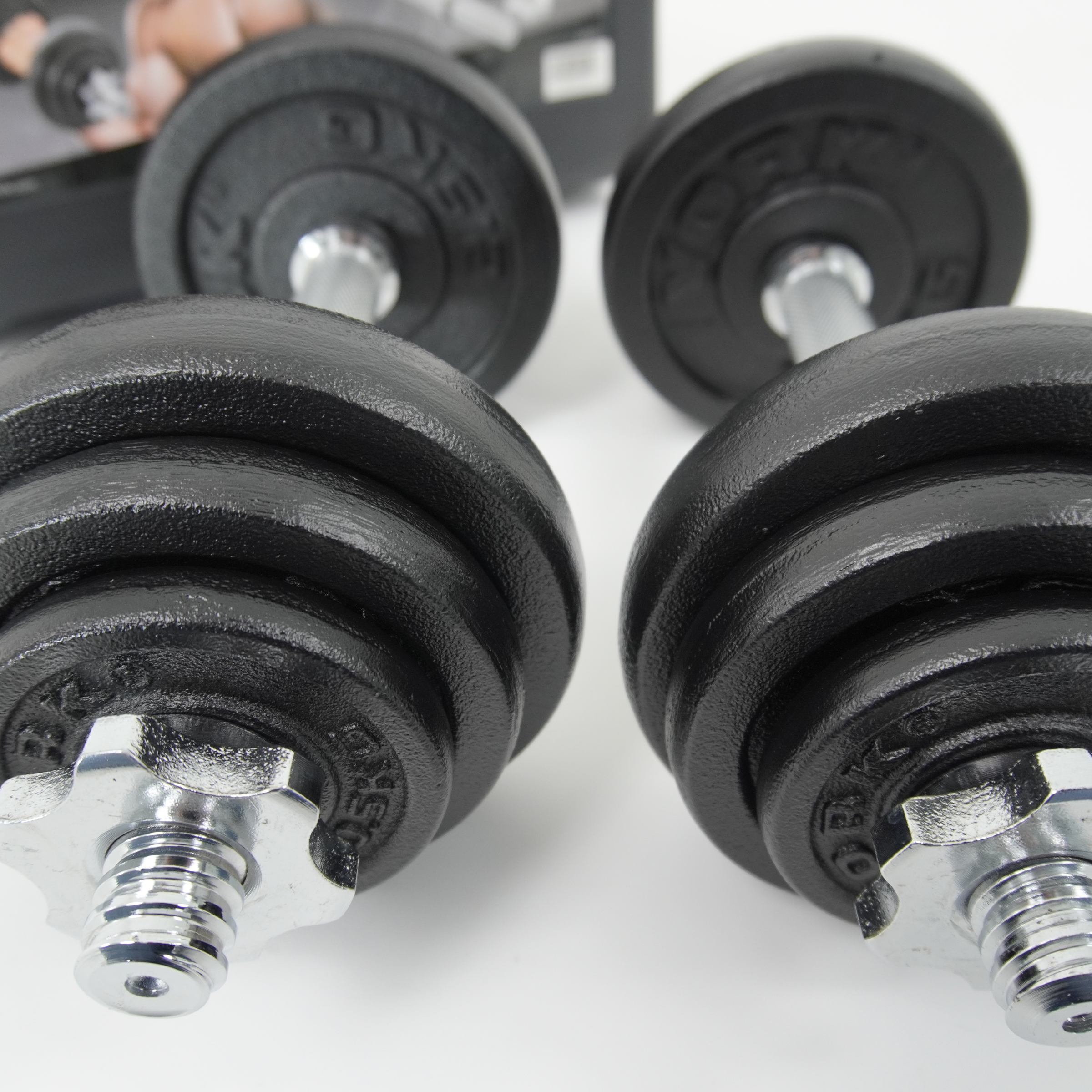 Cast Iron 20 Pound Dumbbells For Sale York Fitness 20kg Black Cast