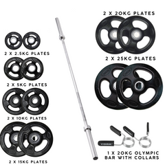 York Barbell ISO-Grip Rubber 175kg Olympic Weight Plates set Bundle
