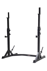 York Barbell C19S Squat Stands with Drop Hooks, Plate Storage