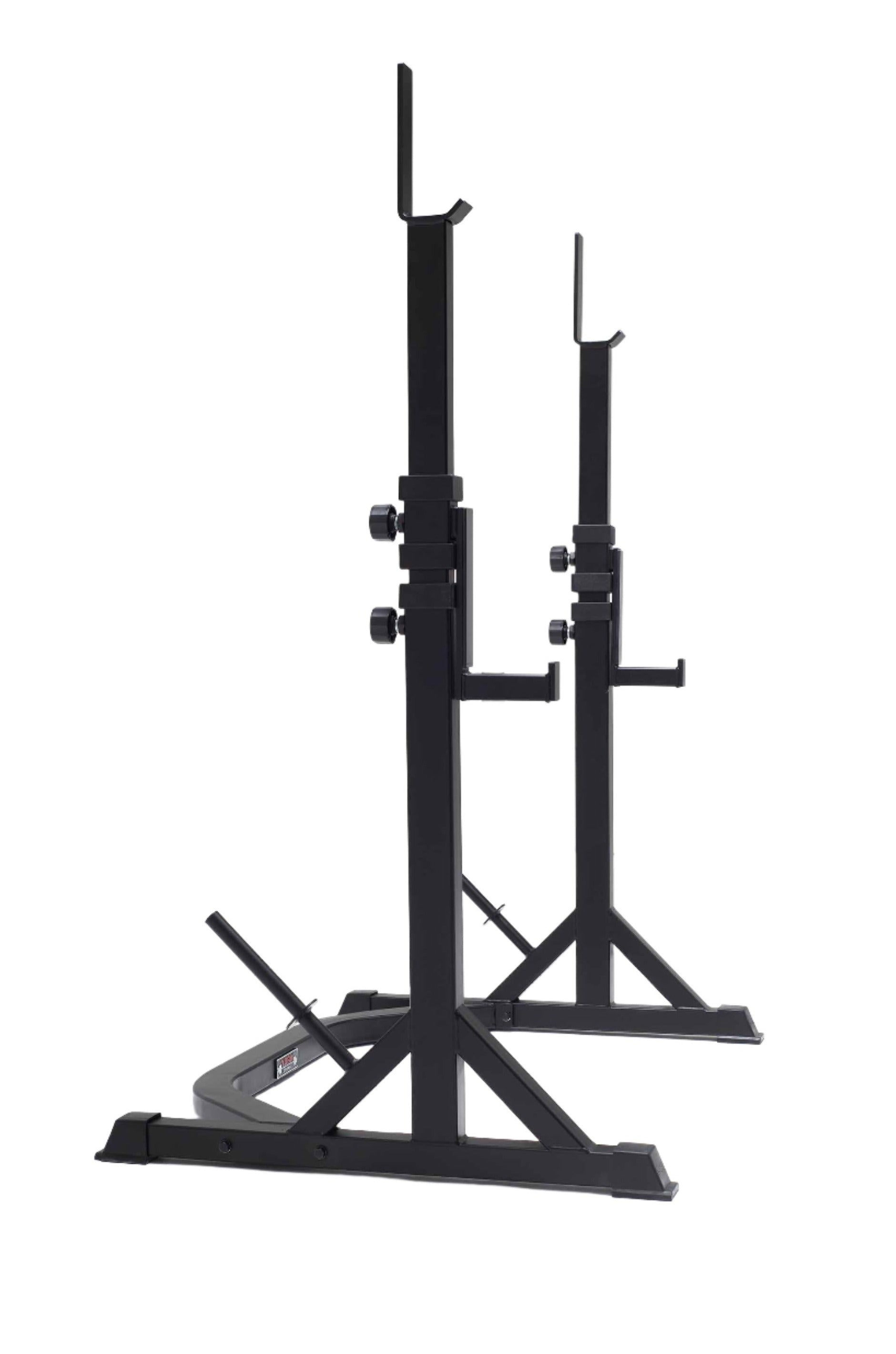 York Barbell C19S Squat Stands with Drop Hooks, Plate Storage