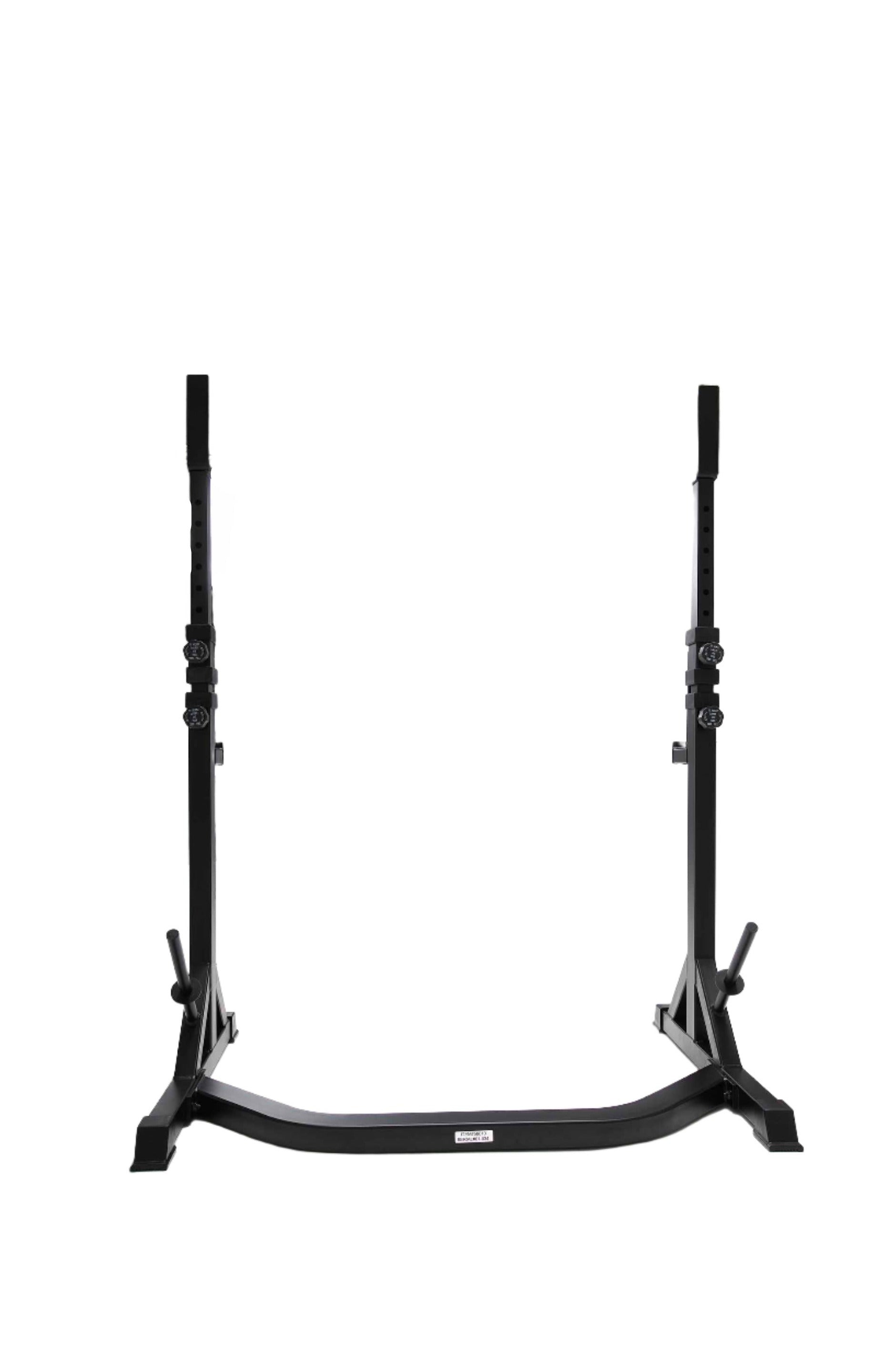 York Barbell C19S Squat Stands with Drop Hooks, Plate Storage