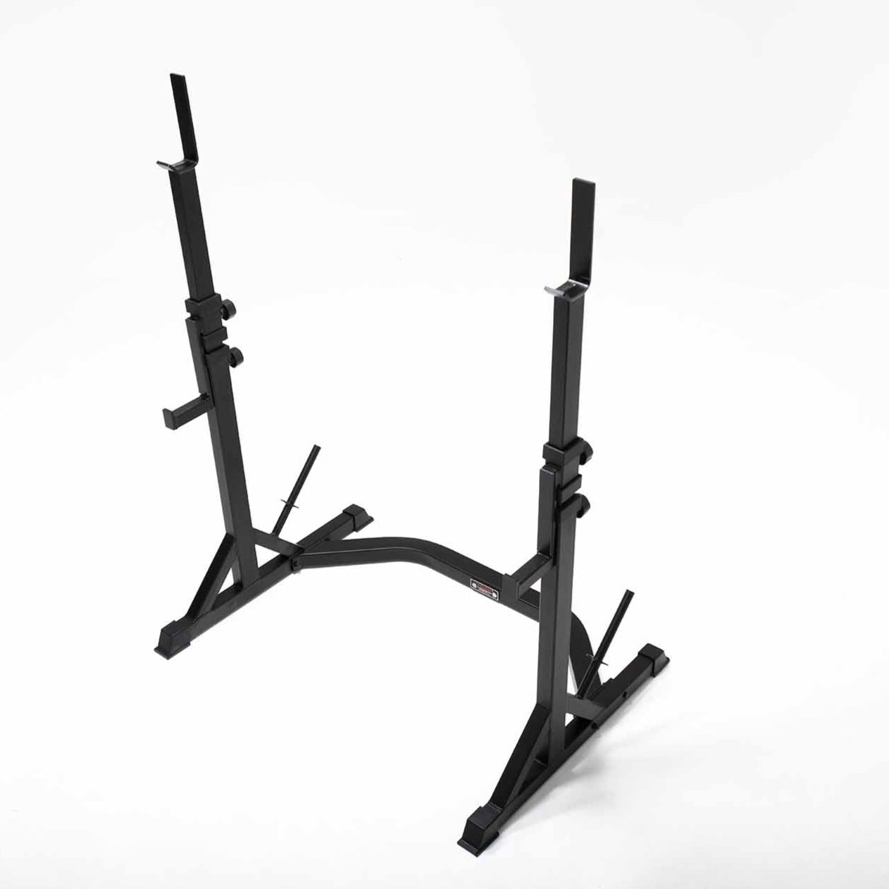 York Barbell C19S Squat Stands with Drop Hooks, Plate Storage