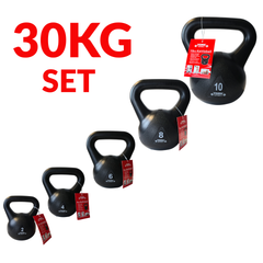York Barbell Vinyl 30KG Kettlebell Bundle