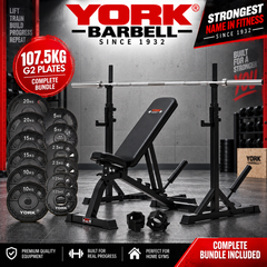 York Barbell C19S Olympic Squat Stands Bundle