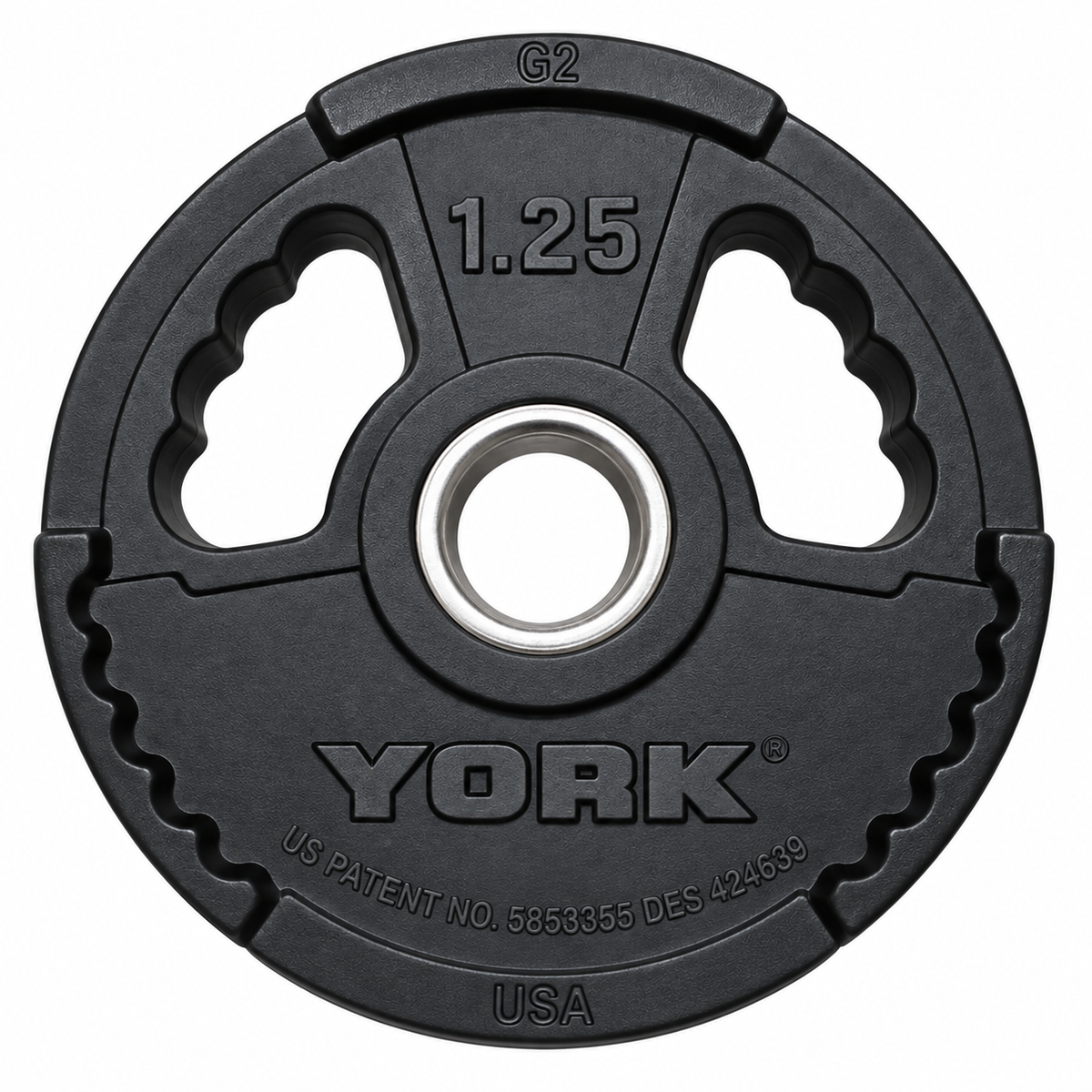 York Barbell G2 Rubber Olympic Weight Plates - Singles - Matte Black